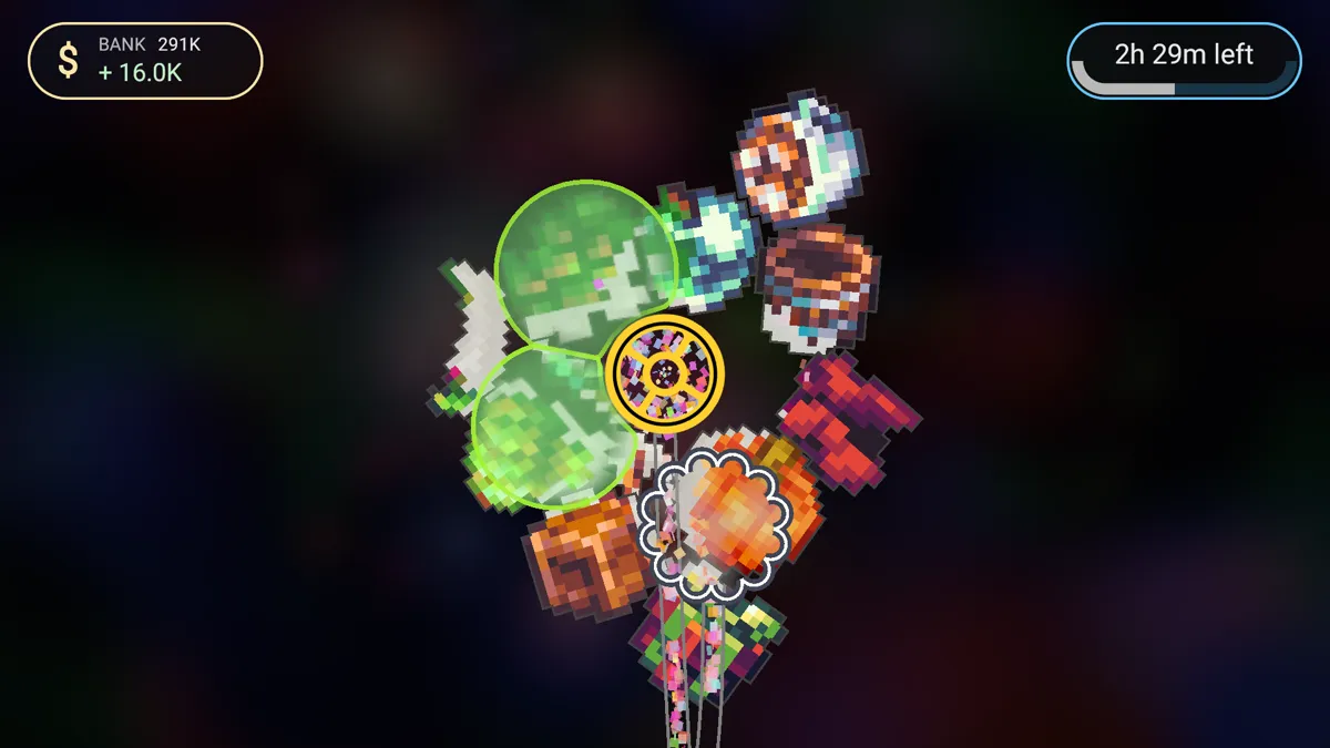 Acidic goo eating through a pile of sprites